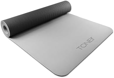 TONE Fitness 1/4" Yoga Mat, Non-Slip Exercise & Pilates Mat with Strap
