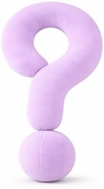 EVOLIVE Question Mark Neck Pillow 15"x24" Velvet Ergonomic Support Lavender