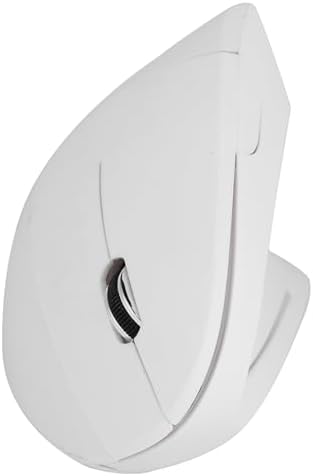 Goshyda 2.4GHz Ergonomic Vertical Computer Mouse, High Control, and Feeling, Long Time Use with 800 1200 1600 DPI, 10m Distance (White)