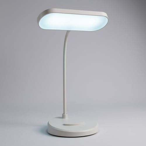 Portable Wireless Desk Lamp, Stepless Dimming & 3 Light Colors, USB Rechargeable Night Light, White