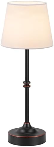 Kakanuo Rechargeable Cordless Table Lamp Antique Black - 1 Pack 4000mAh Battery Operated Lamp, 3000K Warm Light, Touch Control Stepless Dimming, for Bedside, Dining Table, Home Decor