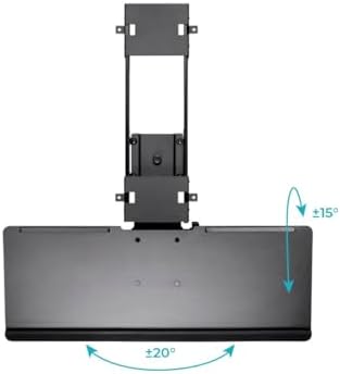 Monoprice Adjustable Ergonomic Keyboard Tray – With a 26.4 x 10in Full Size Platform, Extends Min 18.2in / Max 30.8in, Black - Workstream Collection