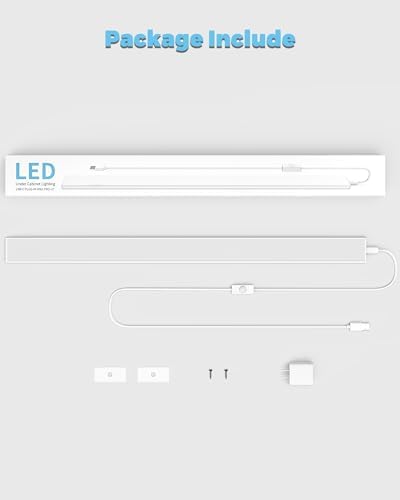 ASOKO 24" Plug-in Under Cabinet Lighting, Cool White Workbench Bar