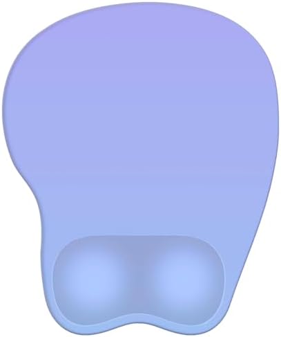 Mouse Pad with Wrist Rest Ergonomic Mouse Pad with Comfortable M-Shape Pain Relief Wrist Support Non-Slip PU Base Mousepad for Laptop, Office & Home (Light Blue Purple)