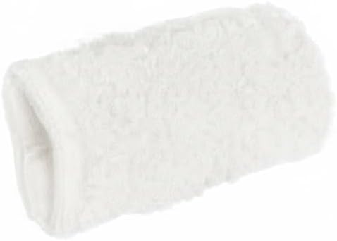 Lamb Wool Armrest Pad Soft Sherpa Fleece Cushion Protects Chair Armrests Relieves Discomfort Non-Slip Hook-and-Loop Suitable for Office Chair Elderly Home, White