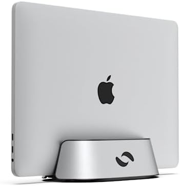 HumanCentric Vertical Laptop Stand in Silver Aluminum, Adjustable