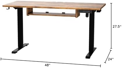 Marsail TZESD14V-1 Electric Standing Desk, 48 Inch, Vintage