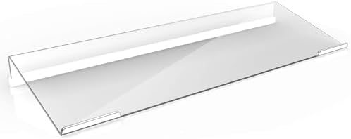 Richboom Clear Acrylic Tilted Computer Keyboard Holder for Easy Ergonomic Typing, Upgraded Version, Keyboard Stand with Silicone Anti-Slip Case for Office Desk, Home, School, Clear