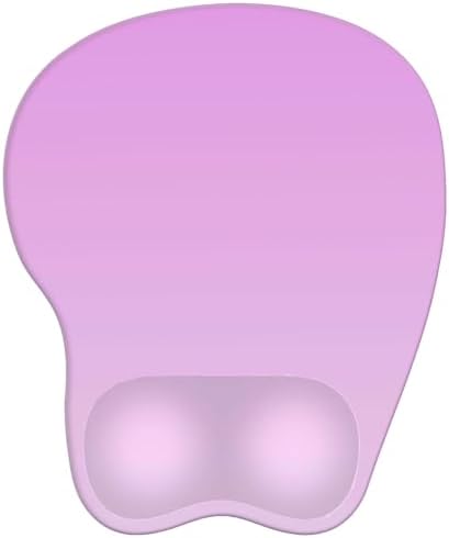 Mouse Pad with Wrist Rest Ergonomic Mouse Pad with Comfortable M-Shape Pain Relief Wrist Support Non-Slip PU Base Mousepad for Laptop, Office & Home (Plum)