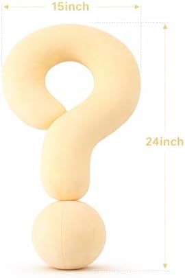 EVOLIVE Question Mark Neck Pillow 15"x24", Velvet Ergonomic Support(Yellow)