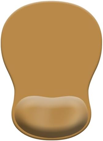Gel Mouse Pad with Wrist Rest, Ergonomic Concave Wrist Support Mousepad with Non-Slip PU Base & Smooth Surface Comfortable Desk Accessories Mat for Office, Home Gaming and Study (08 Golden Brown)