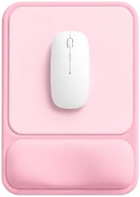 eulps Ergonomic Mouse Pad with Wrist Rest, Gel Mousepad with Soft Wrist Support, Non-Slip PU Base, Smooth Surface Mouse Pad for Wrist Pain Relief, Computer Laptop Office Home & Gaming (Pink)