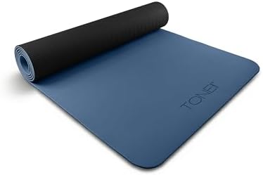 TONE Fitness 1/4" Yoga Mat, Non-Slip Exercise & Pilates Mat with Strap