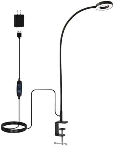 600LM Long Gooseneck Clip on Lamp with C-Clamp