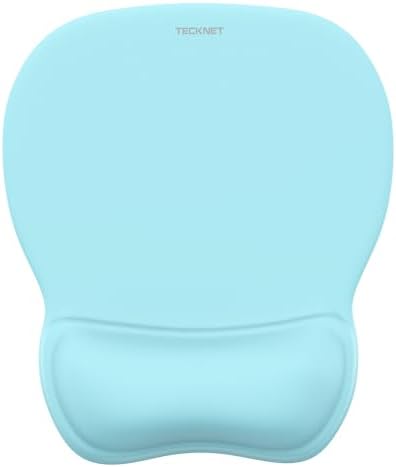 TECKNET Gel Ergonomic Mouse Pad with Wrist Rest, Non-Slip PU Base, LT.Blue