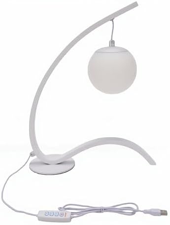 LED Bedside Lamp 3 Levels Brightness 3 Color Temperatures Anti Glare Creative Desk Lamp for Home Hotel Nightstand (White)