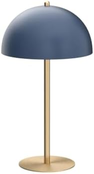 Globe Electric 15" Matte Blue Desk Lamp with Matte Brass Accents