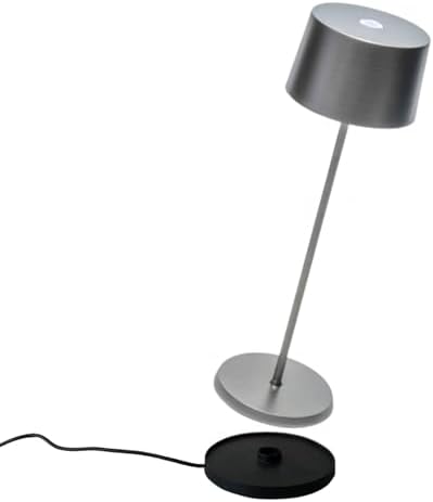Zafferano, Olivia Pro, Rechargeable Cordless Table Lamp, Antique Nickel