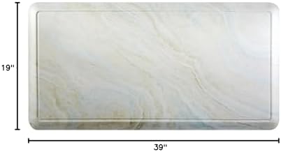 Home Dynamix Cat Cora Printed Embossed Gentle Step Marble Kitchen Mat, Grey/Blue, 19.6" x 39.3"