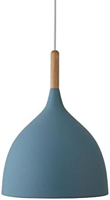 E27 Base Modernaron Light, European Style Chandelier in Kitchen Island, Bar Decoration Color Hanging Lamp, Decorations Metal Lampshade, for Kitchen Island, Dining Table/Blue
