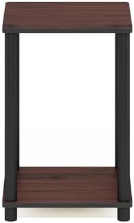 Furinno Turn-N-Tube Toolless 2-Tier Side Table, Open Shelf, Cherry Oak