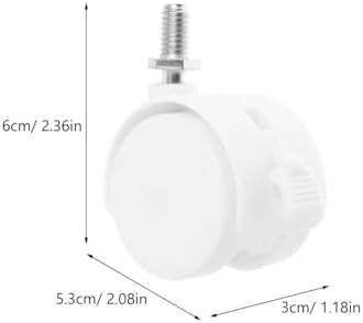 4Pcs White Furniture Casters Wheels with Brake, Universal Chair Wheels Swivel Office Caster Replacement Parts for Computer Chairs Rolling Furniture Quiet Movement