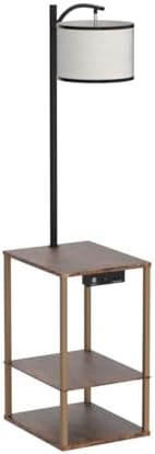 SUNMORY Floor Lamp with Table Shelves, End Side Table for Living Room
