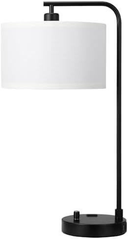 20.7" Tall Table Lamp with USB & Outlet, Fully Dimmable Nightstand Lamp