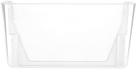 Amazon Basics Expandable Plastic Wall File Organizer, Hanging File Holder, Letter Size, 1-Pocket, Clear, Space Saving for Office Home