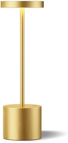Kakanuo Cordless Lamp, Rechargeable Lamp, Touch Control, 3 Color Temperature, LED Outdoor Wireless, Battery Operated Lamps, Stepless Dimmable, Gold