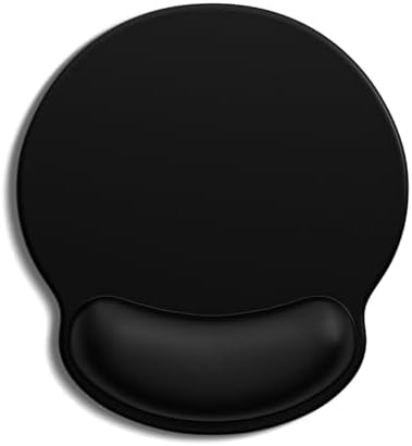 Auhoahsil Ergonomic Mouse Pad with Wrist Rest, Comfortable Silicone Non-Slip Computer Pain Relief Gel Mouse Mat with Wrist Support for Gaming, Work, Office, Women & Men, Cute Pattern, Black