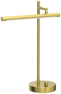 Globe Electric 52889 West 15" LED Integrated Desk Lamp, Matte Brass, 200 Lumens, Dimmer Rotary Switch