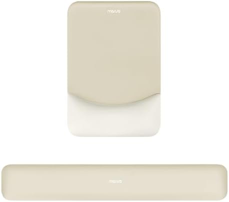 MOSISO Wrist Rest Support Mouse Pad & Keyboard Set, Khaki
