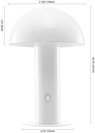 JONATHAN Y Boletus Mushroom Desk Lamp 10.75" Metal LED, White