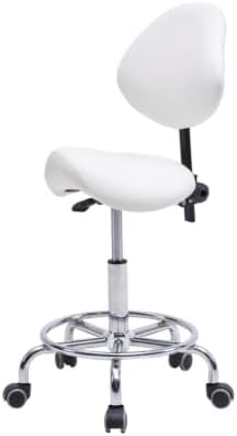 Saddle Stool Chair with Backrest, Adjustable Tilt Rolling Desk Chair