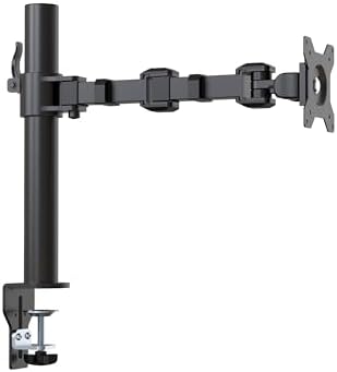 Amazon Basics Single Computer Monitor Stand with Tilt and Rotation,Height Adjustable VESA Desk Arm Mount,Steel,30 inches,Black,(Pack of 6)