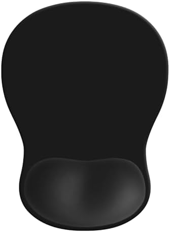 Gel Mouse Pad with Wrist Rest, Ergonomic Concave Wrist Support Mousepad with Non-Slip PU Base & Smooth Surface Comfortable Desk Accessories Mat for Office, Home Gaming and Study (01 Black)