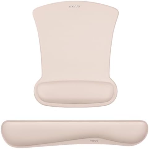 MOSISO Wrist Rest Support for Mouse Pad & Keyboard Set, Apricot