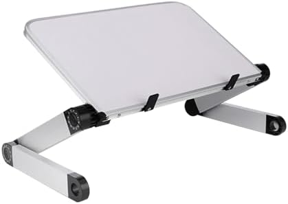 Portable Adjustable Ergonomic Laptop Stand Table Vented Design for Enhanced Airflow Compatible Tablets and Laptops for Use Sleek