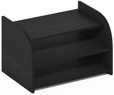 Furinno Classic Desk Organizers and Accessories, 3-Tier Monitor Riser, Office Organization, Desk Top Book Shelf, for Office Supplies, Desk Utilities, Espresso