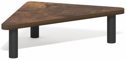 Furinno Turn-N-Tube Monitor Stand Riser, 19.6" Wide Triangle Corner Monitor Riser, Laptop Stand for Desk, Office Desk Accessories, Desktop Organizers and Accessories, Toolless Assembly, Amber Pine