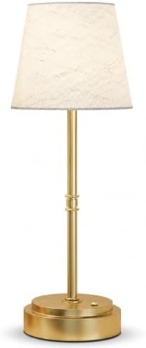 Rechargeable Cordless Table Lamp, Nightstand to End Table,Gold,1 Pack