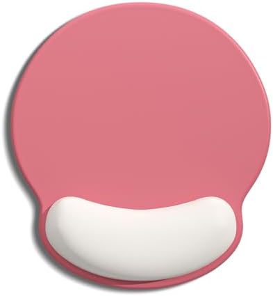 Auhoahsil Ergonomic Mouse Pad with Wrist Rest, Comfortable Silicone Non-Slip Computer Pain Relief Gel Mouse Mat with Wrist Support for Gaming, Work, Office, Women & Men, Cute Pattern, Pink Beige