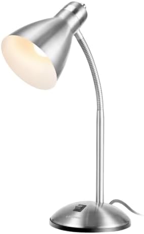 LEPOWER Metal Desk Lamp, Adjustable GooseNeck Reading Light for Bedroom