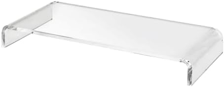 pbf PHOTO BOOTH FRAMES Clear Acrylic Monitor Stand Riser, Computer Screen Desktop Organizer, Ergonomic Display Shelf (Clear)