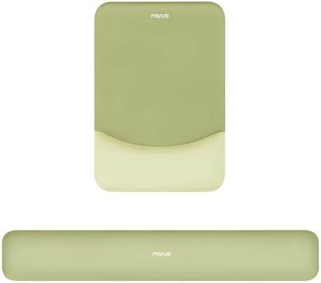 MOSISO Wrist Rest Support Mouse Pad & Keyboard Set, Olive Green