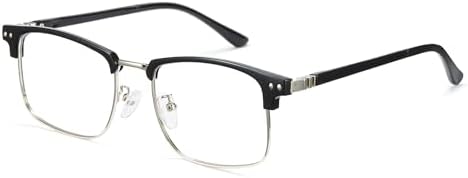 Cyxus Blue Light Glasses for Men, Square Browline Computer Eyewear