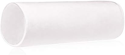 Tinbolunce Memory Foam Roll Pillow for Knee/Leg/Neck - Full Moon Bolster/Round Cylinder Pillow for Sleeping on Side or Back - Removable Cooling Cover Length 18" x 6" Diameter (Cream)