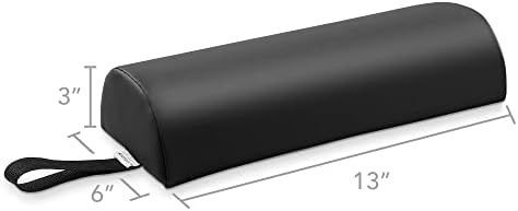 Saloniture Half Round Neck Massage Table Bolster Pillow Pad - 13 x 6 x 3 Inch - Black