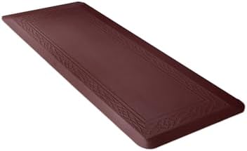 Anti-Fatigue Kitchen Mat, Waterproof Non-Slip Runner for Home & Office, Long Standing Desk Pad, Commercial Use, Red 51cm x 107cm x 2cm